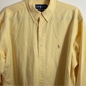 Ralph Lauren Pale Yellow Oxford Shirt vintage! Rare yellow color! Circa 1988!